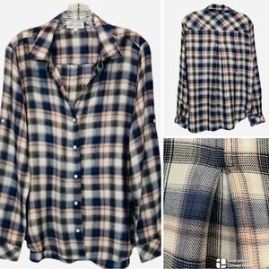 Revolve Bella Dahl flannel button up top